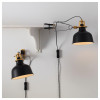 IKEA РАНАРП, Настенный софит/лампа с зажимом, черный (703.313.94) - зображення 6