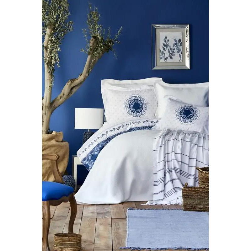 Karaca Home Комплект постельного белья евро ранфорс Belina Mavi (2000022225717) - зображення 1