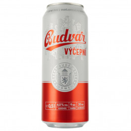 Budweiser Пиво  Budvar Бочкове, світле, з/б, 4%, 0,5 л (8594403707656)