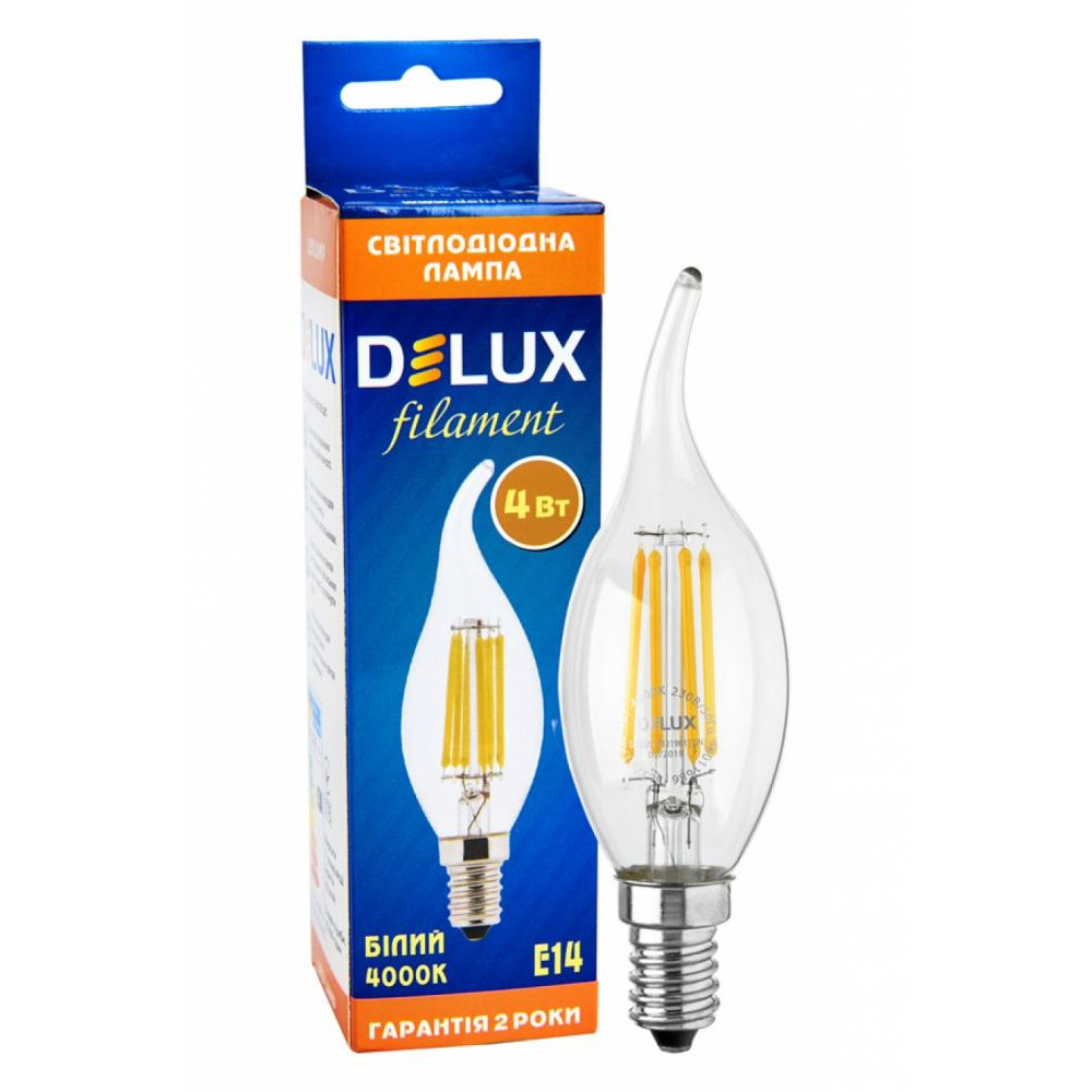 DeLux LED BL37B 4W tail 410Lm 4000K 220V E14 filament (90011686) - зображення 1