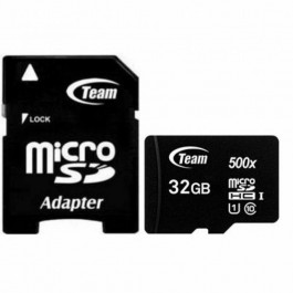 TEAM 32 GB microSDHC UHS-I + SD Adapter TUSDH32GCL10U03