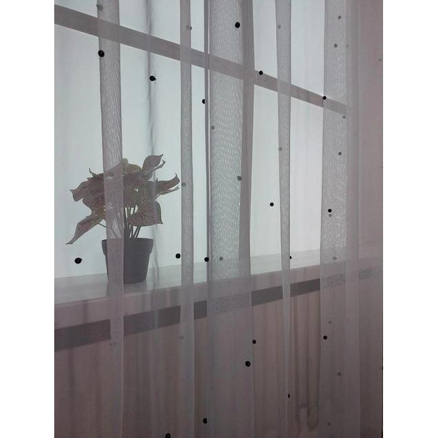 Decor-In Тюль Декорін Чорні перли на фатині 600х290 см (ROZ6400075681) - зображення 1