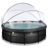 EXIT Black Leather Pool 427x122cm + sand filter pump, dome / black (30.47.14.20) - зображення 3