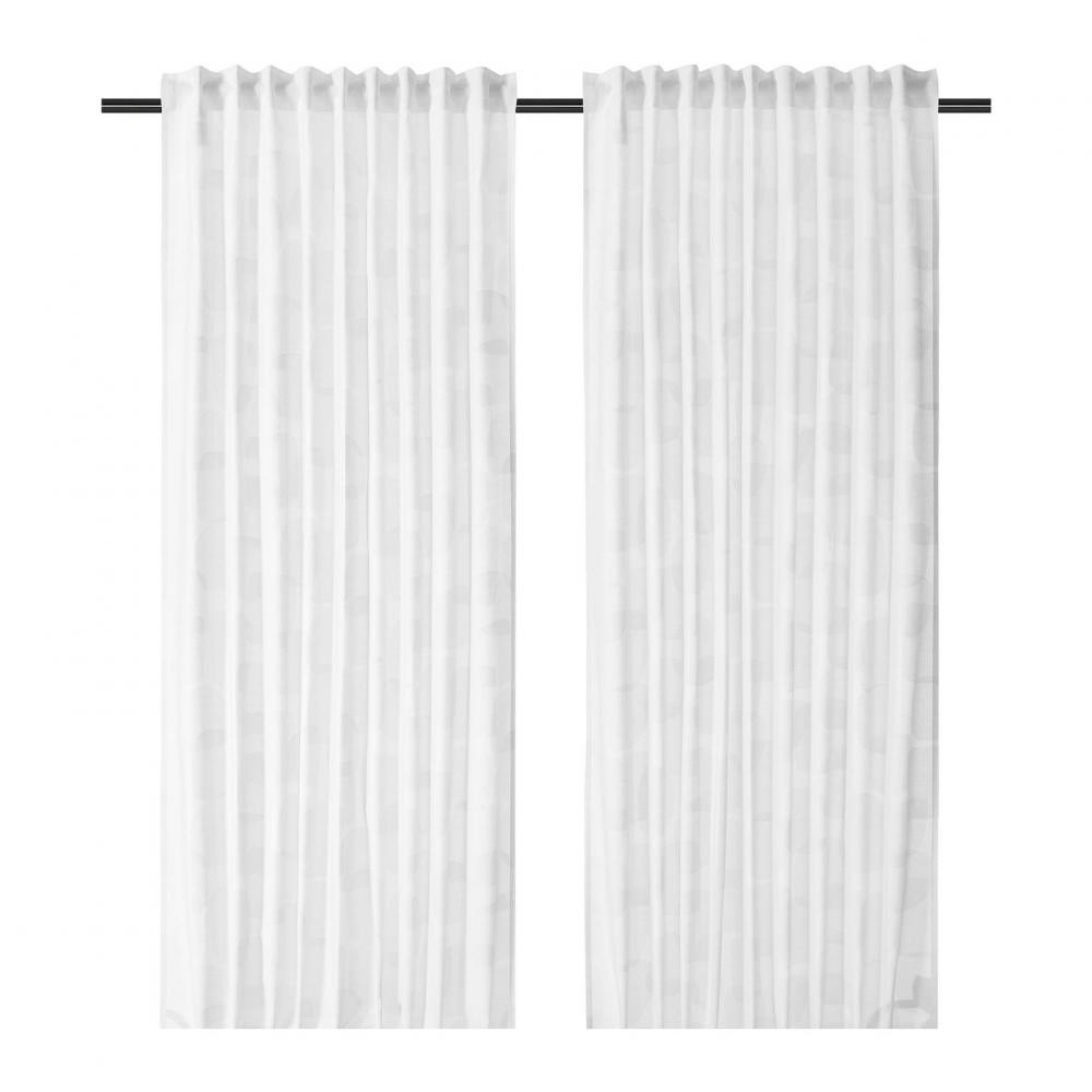IKEA APELSTAVMAL Штори, 2 шт., білі, 145х300 см (405.785.08) - зображення 1
