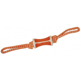 Croci Игрушка  взрывной ролл на веревке, для собак, резина, оранжевый, 41x6 см (C6098767)