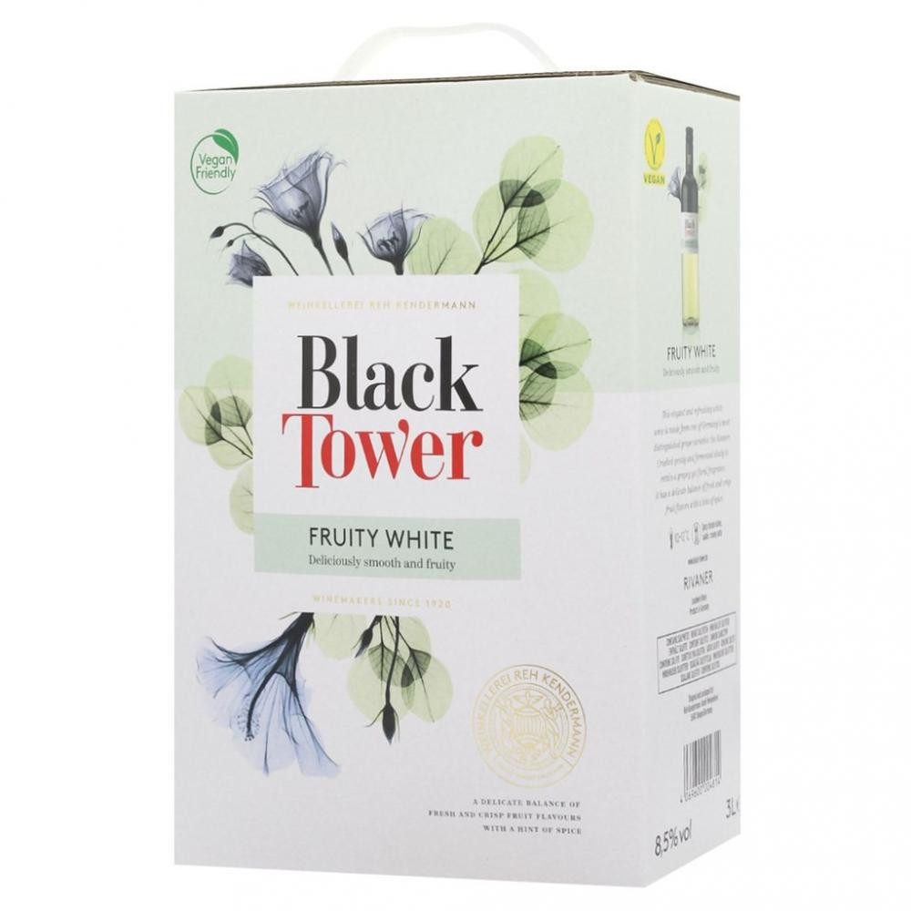 Reh Kendermann Вино  Black Tower BIB Fruity White Rivaner 3 л напівсолодке тихе біле (4069600004814) - зображення 1