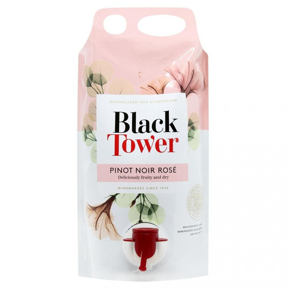 Reh Kendermann Вино  Black Tower Pinot Noir Rose Pouch 1,5 л сухе тихе рожеве (4069600018262) - зображення 1