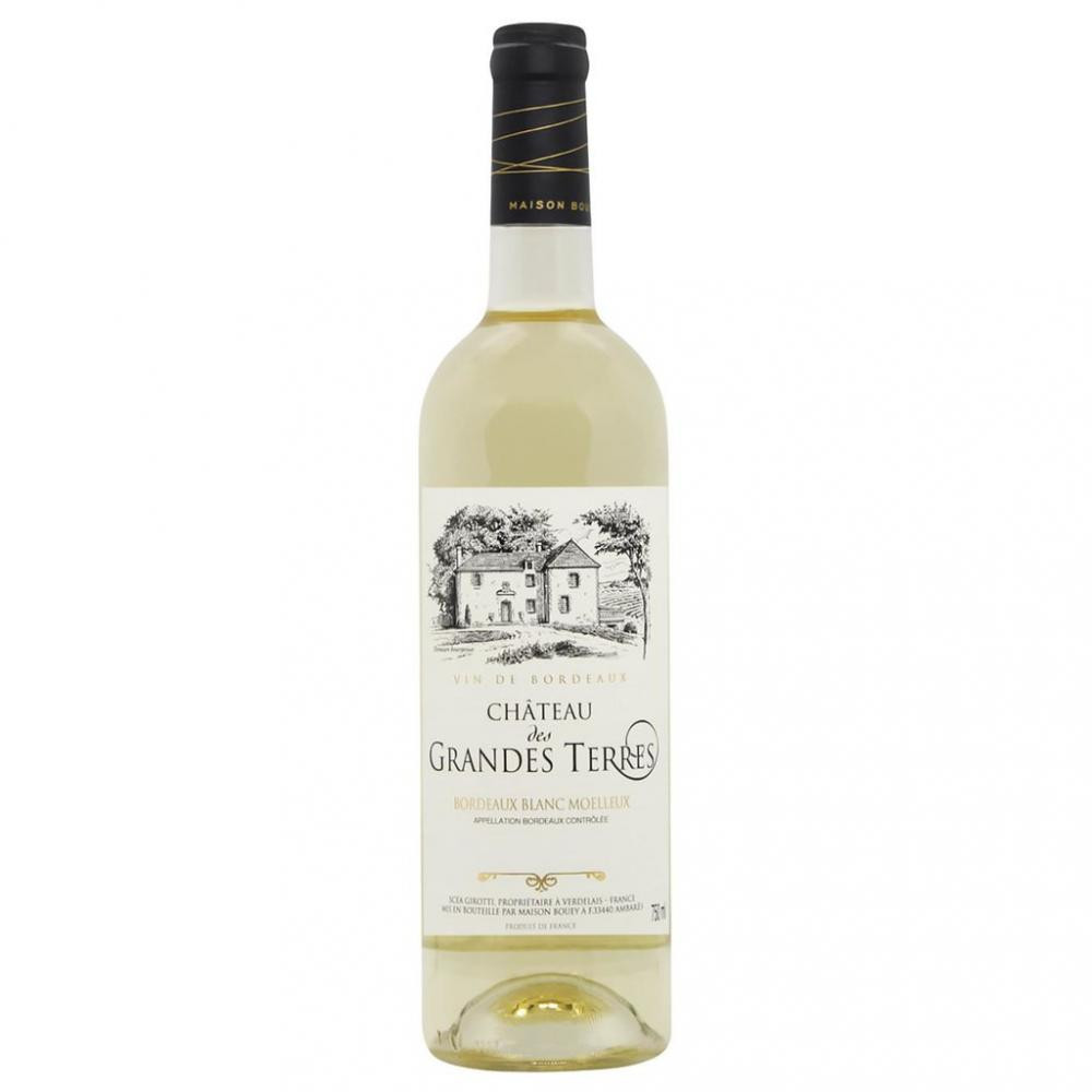 Maison Bouey Вино  Chateaux des Grandes Terres Blanc Moelleux 0,75 л солодке тихе біле (3295890237743) - зображення 1