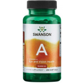 Swanson Swanson Vitamin A 10000 IU Вітамін А 250 гелевих капсул