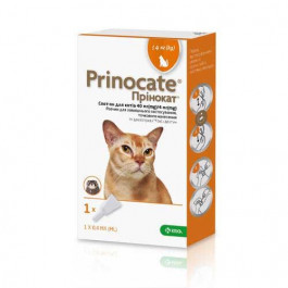 KRKA Prinocate - капли противопаразитарные КРКА Принокат для кошек Вес до 4 кг, одна пипетка (157409)