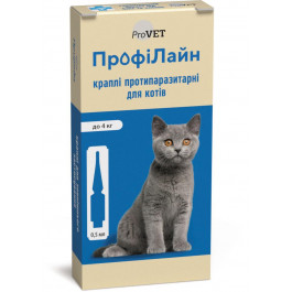 ProVET Капли на холку для кошек до 4 кг Профилайн 4 пипетки (PR240988) (4823082409884)