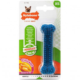 Nylabone Игрушка кость жевательная  Moderate Chew Dental Bone M, для собак до 16 кг (81280)