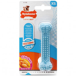 Nylabone Игрушка жевательная  Puppy Chew Dental Bone XS, голубой, для щенков до 7 кг (83239)