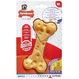 Nylabone Игрушка жевательная  Extreme Chew Cheese Bone M, вкус сыра, для собак до 16 кг (84104)