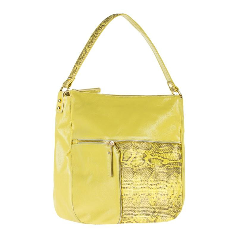 Assa Шкіряна жіноча сумка лимонна  1042-лимон - зображення 1