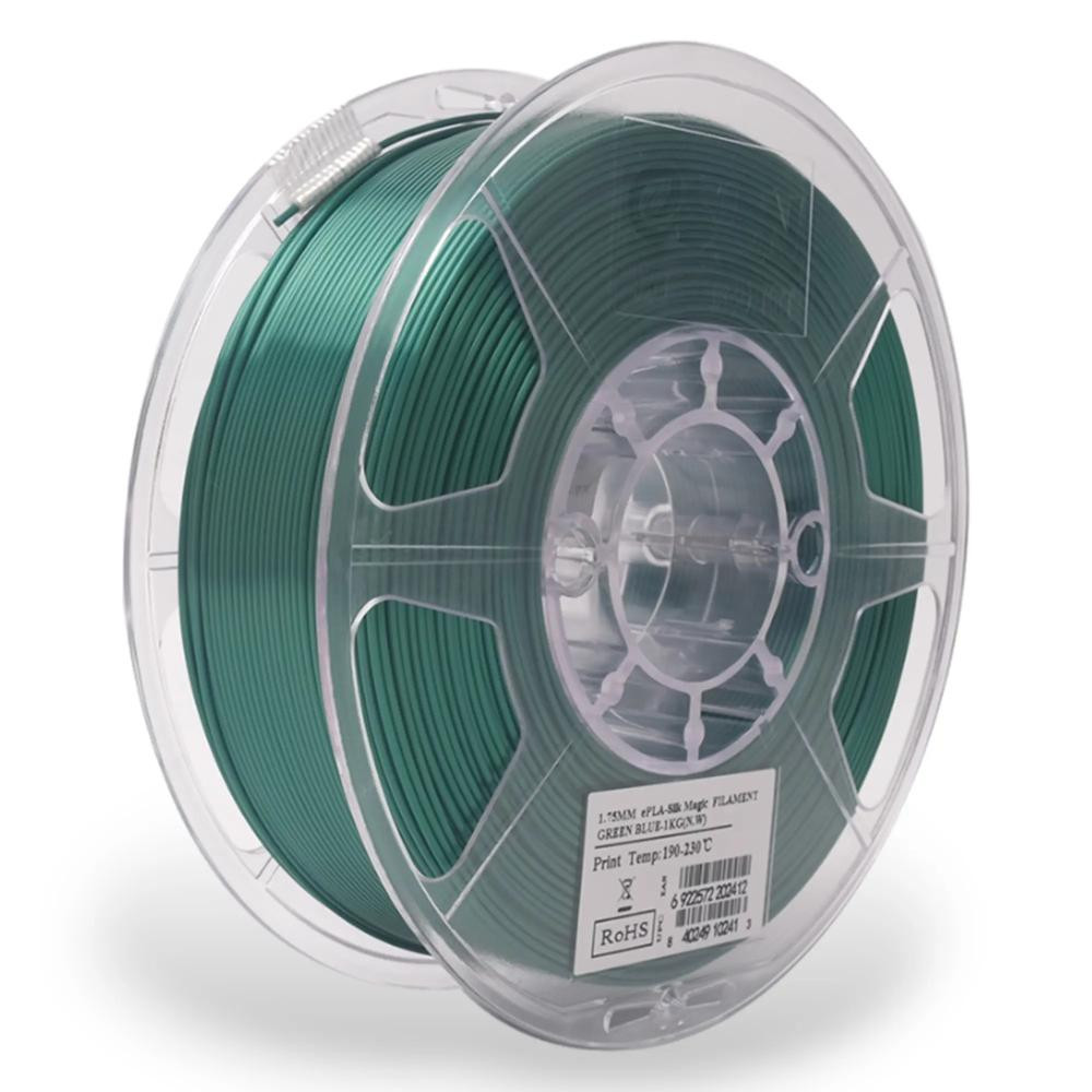 Esun ePLA-Silk Magic Filament (пластик) для 3D принтера eSUN 1кг, 1.75мм, зелено-синій (S-MAGIC175GU1) - зображення 1