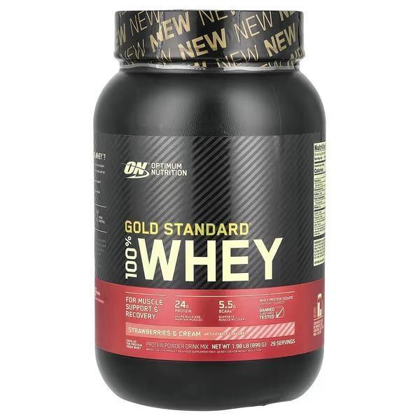 Optimum Nutrition 100% Whey Gold Standard 909 g /29 servings/ Strawberry Cream - зображення 1