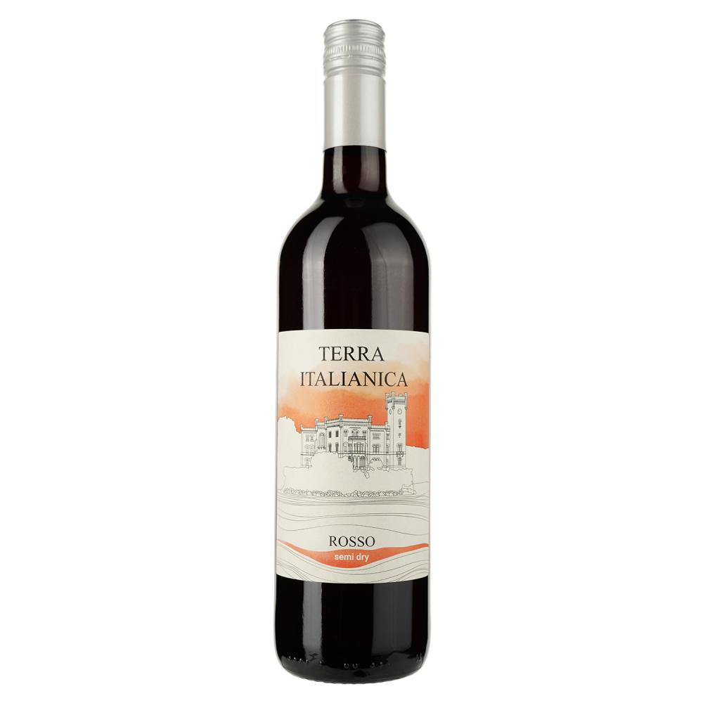 Terra Italianica Вино  Rosso червоне напівсухе 0.75л (8008900002249) - зображення 1