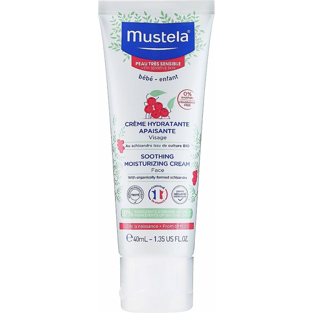 Mustela Зволожуючий крем для обличчя  Soothing Moisturizing Cream, для чутливої шкіри, 40 мл - зображення 1