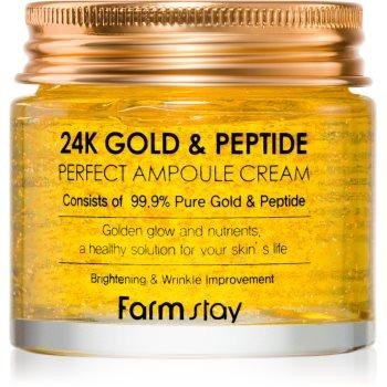 FarmStay 24K Gold & Peptide Perfect Ampoule Cream зволожуючий крем проти старіння шкіри 80 мл - зображення 1