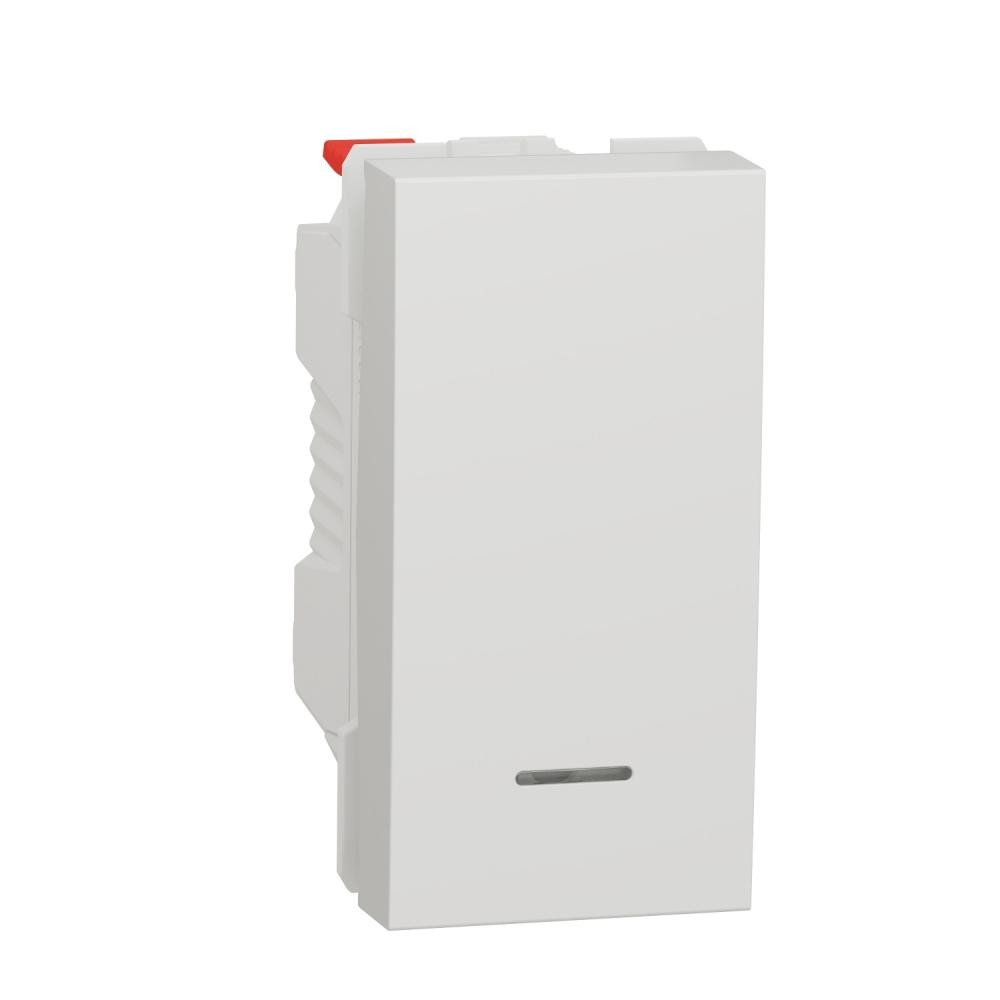 Schneider Electric 1-кл кнопочный с подсветкой Unica New, Белый (NU310618N) - зображення 1