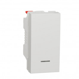 Schneider Electric 1-кл кнопочный с подсветкой Unica New, Белый (NU310618N)
