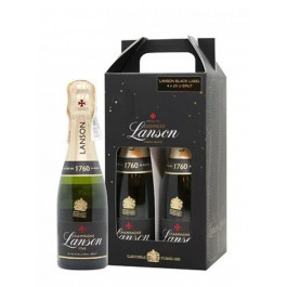 Lanson Вино Champagne  Le Black Label Brut (gift box pack 4*200ml) 0,2 л х 4 брют ігристе біле (30294400062