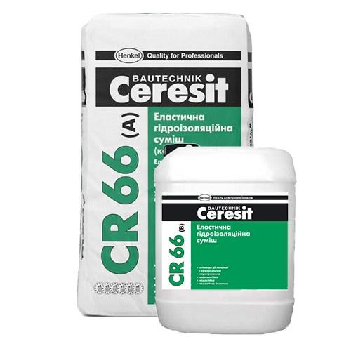 Ceresit Суміш  CR 66 гідроізоляція еластична 2-х компонентна 17,5 кг 5л - зображення 1