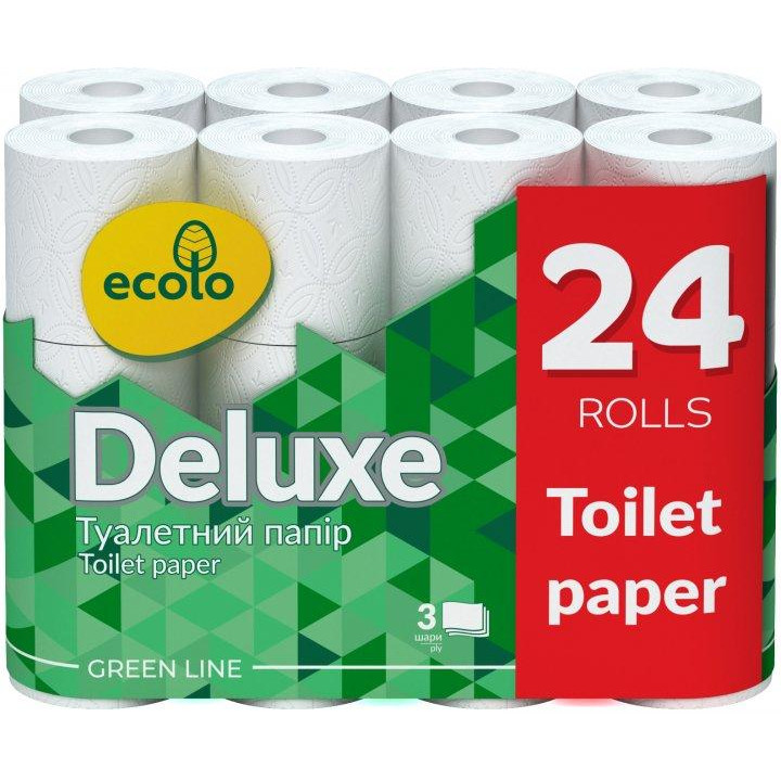 Ecolo Туалетний папір  Deluxe 3 шари Білий 24 рулони (4820202896210) - зображення 1
