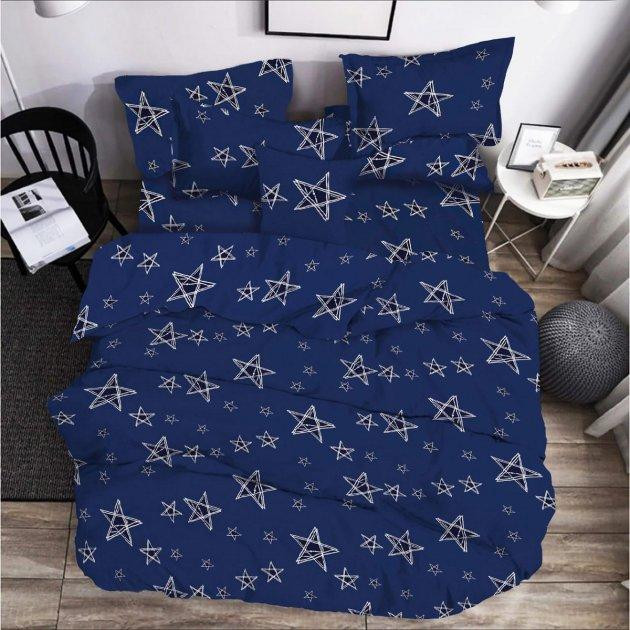 Zastelli Комплект постільної білизни  Двоспальний 175х210 Stars on Blue бязь (2100000283354) - зображення 1