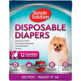 Simple Solution Disposable Diapers X-Small Toy - подгузники Симпл Солюшн для собак мелких пород 12 шт (ss10650)