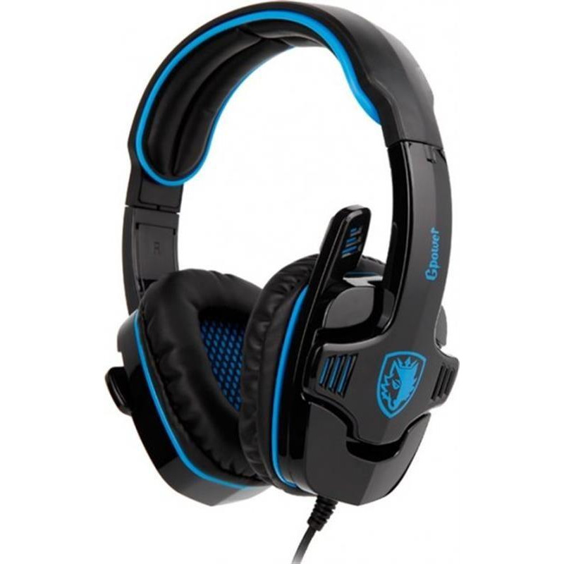 Sades SA-708 Stereo Gaming Headphone/Headset with Microphone Black/Blue (SA708-B-BL) - зображення 1