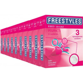 Freestyles Презервативи  Ribbed Ребристі 10 упаковок по 3 шт (ROZ6400229473)