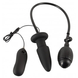 You2Toys Анальная пробка-расширитель Inflatable + Vibrating Butt Plug чёрная 12,2 см (596434)