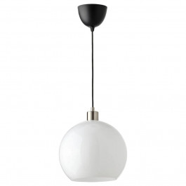 IKEA JARPLIDEN Подвесной светильник, белое стекло / никелированный (204.996.06)