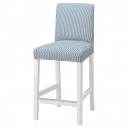 IKEA BERGMUND, 493.997.48 - Стул барный, белый, Роммеле темно-синий, белый, 62 см