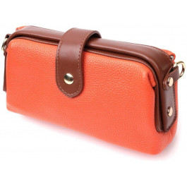 Vintage Помаранчева жіноча сумка-клатч горизонтального типу з натуральної шкіри  2422424