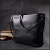 Vintage Класична жіноча сумка із фактурної шкіри чорного кольору з плечовим ремінцем  2422395 - зображення 6
