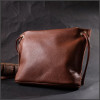 Vintage Середня жіноча сумка на плече із фактурної шкіри коричневого кольору  2422397 - зображення 6