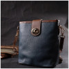 Vintage Синя вертикальна жіноча сумка на плече з натуральної шкіри  2422346 - зображення 7