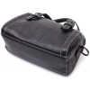 Vintage Компактна жіноча сумка з натуральної шкіри чорного кольору з білими рядками  2422358 - зображення 3