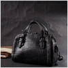 Vintage Компактна жіноча сумка з натуральної шкіри чорного кольору з білими рядками  2422358 - зображення 8