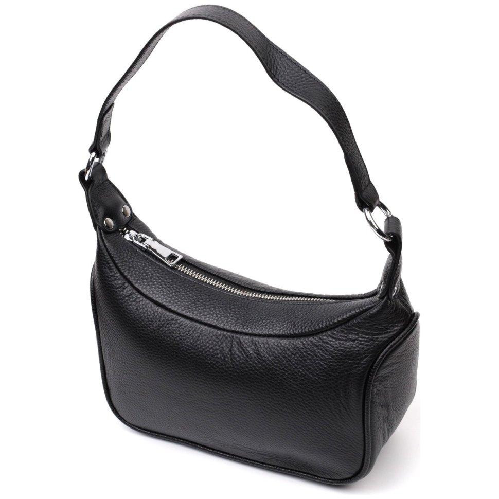 Vintage Чорна жіноча сумка з натуральної шкіри з однією лямкою  2422411 - зображення 1