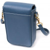 Vintage Синя вертикальна жіноча сумка з натуральної шкіри з плечовим ремінцем  2422310 - зображення 2