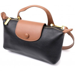 Vintage Горизонтальна жіноча сумка з натуральної шкіри чорного кольору  2422252