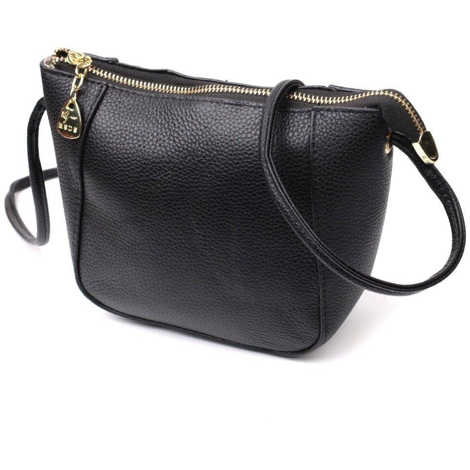 Vintage Невелика жіноча сумка через плече з натуральної шкіри чорного кольору  2422298 - зображення 1