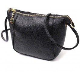 Vintage Невелика жіноча сумка через плече з натуральної шкіри чорного кольору  2422298