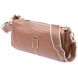 Vintage Горизонтальна жіноча шкіряна сумка через плече у коричневому кольорі  2422288
