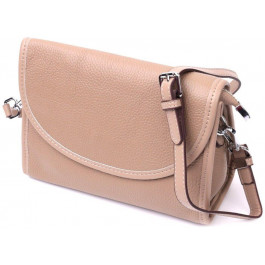 Vintage Маленька жіноча шкіряна сумка-кроссбоді бежевого кольору з клапаном  2422257