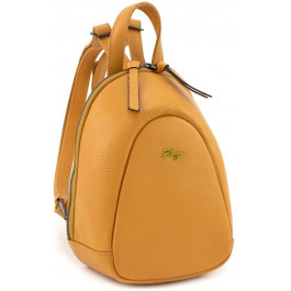 Karya Маленький жіночий рюкзак з натуральної шкіри оранжевого кольору на блискавці  69750